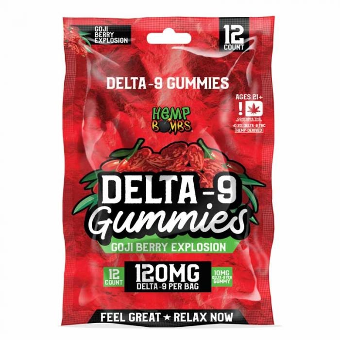 Hemp Bombs Delta 9 Gummies | Delta-9 Hempbombs Edible Gojiberry 120mg