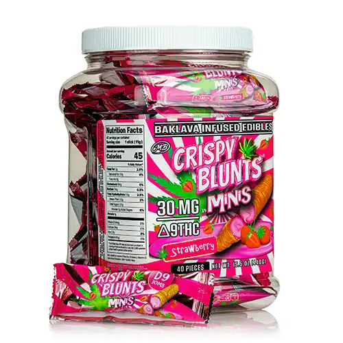 Baklava Infused Edibles | Crispy Blunts Minis 30mg Strawberry